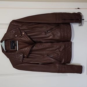 Bernardo (Nordstrom) Genuine Leather Lightweight Moto Jacket Size XS $398.00